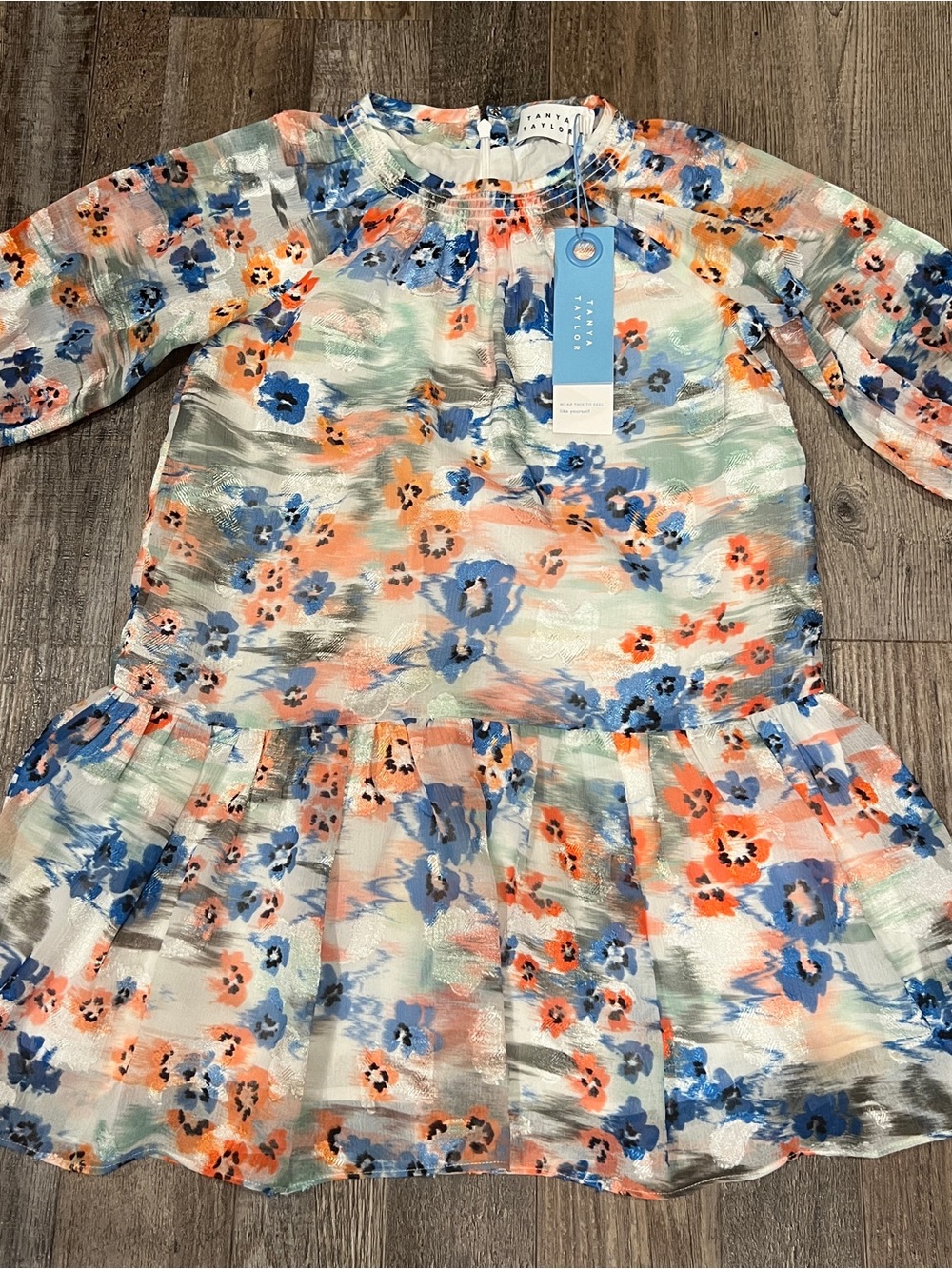 Tanya Taylor Mini Eliza Multicolor Floral Dress Size M New with Tags MSRP 145